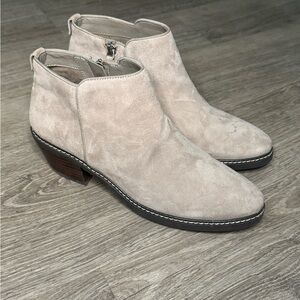 Sam Edelman Suede Ankle Booties in Light Taupe